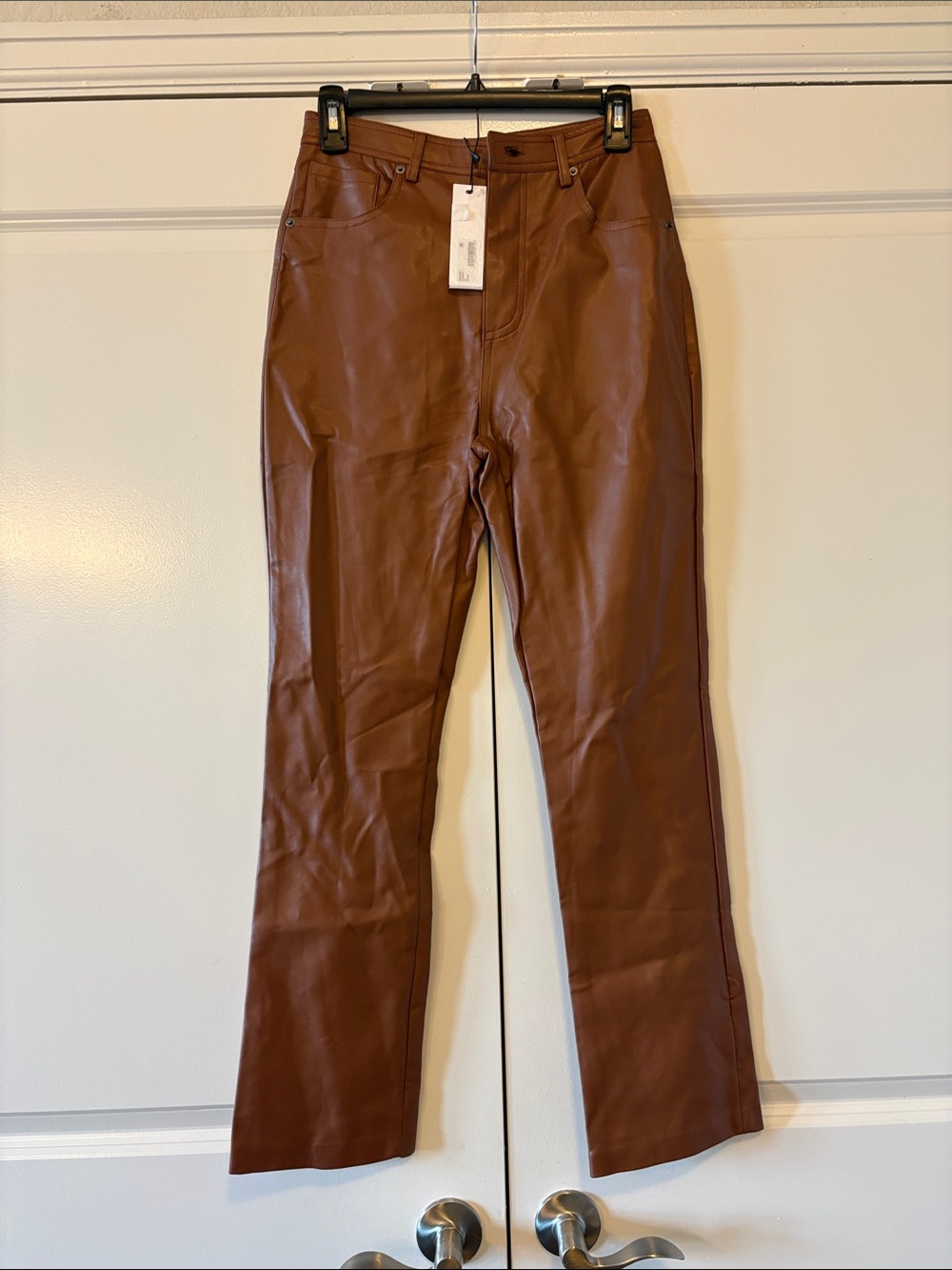 Steve Madden Cognac Faux Leather Pants